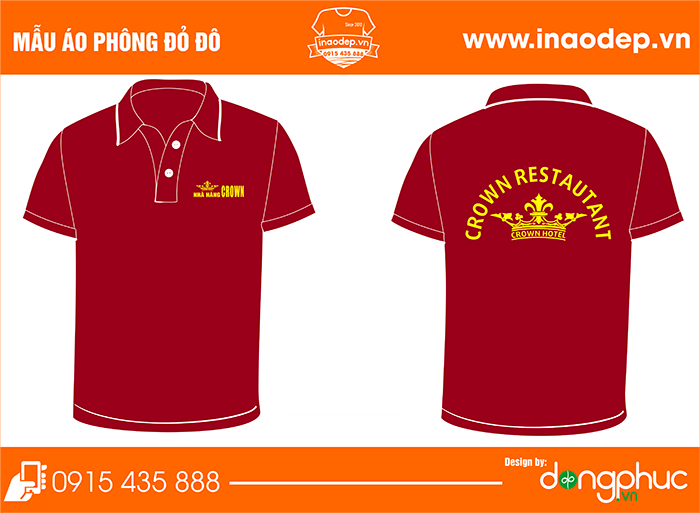 In áo đồng phục nhà hàng Crown | In ao nha hang