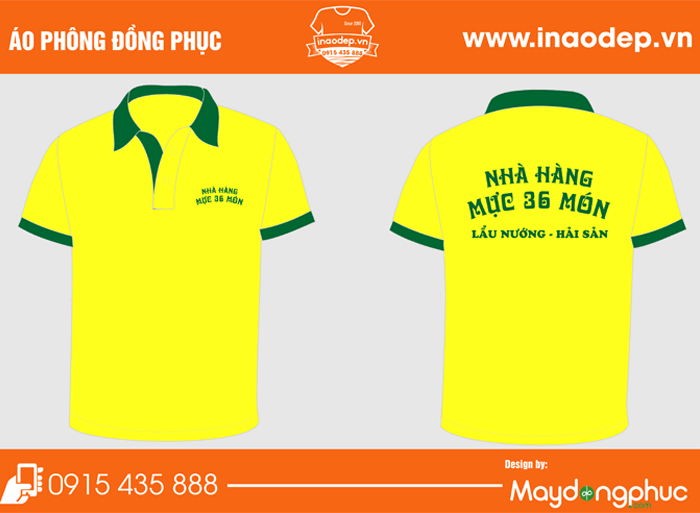 In áo nhà hàng mực 7 món | In ao phong dong phuc