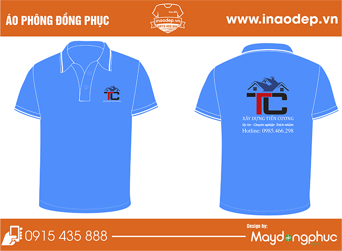 In áo phông Công ty Xây dựng Tiến Cương | In ao phong dong phuc