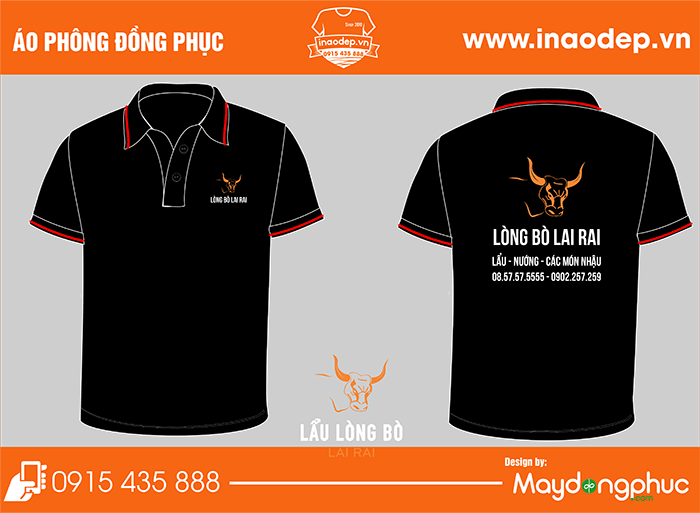 In áo phông Quán lẩu lòng bò lai rai | In ao phong dong phuc