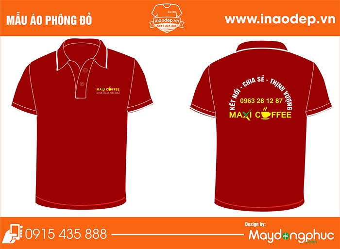 In áo phông Quán Maxi cafe | In ao phong dong phuc