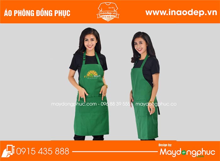 In tạp dề cửa hàng Fruits Mart | In tap de dong phuc