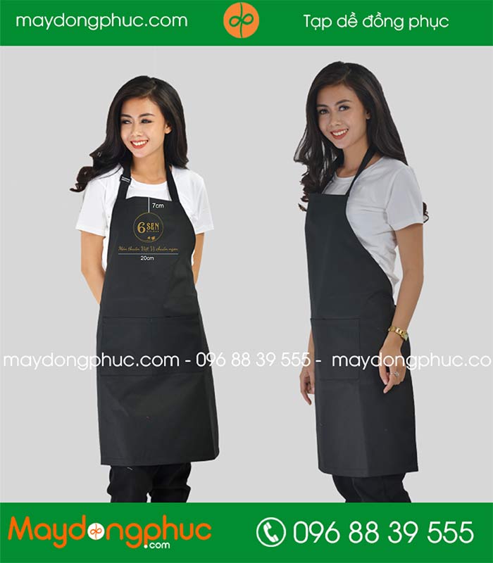 In tạp dề quán 6 Sen Kitchen | In tap de dong phuc