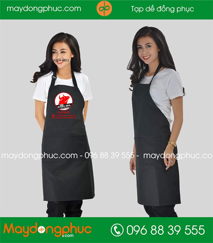 In tạp dề quán Queen BBQ | In tap de dong phuc