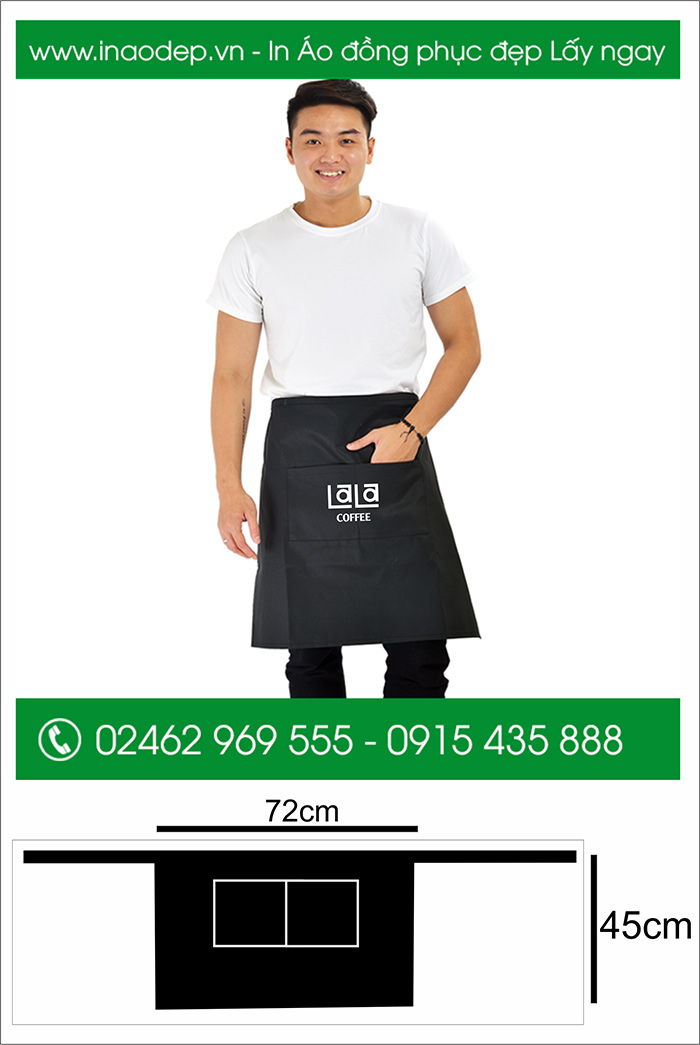In tạp dề quán Lala Coffee | In tap de