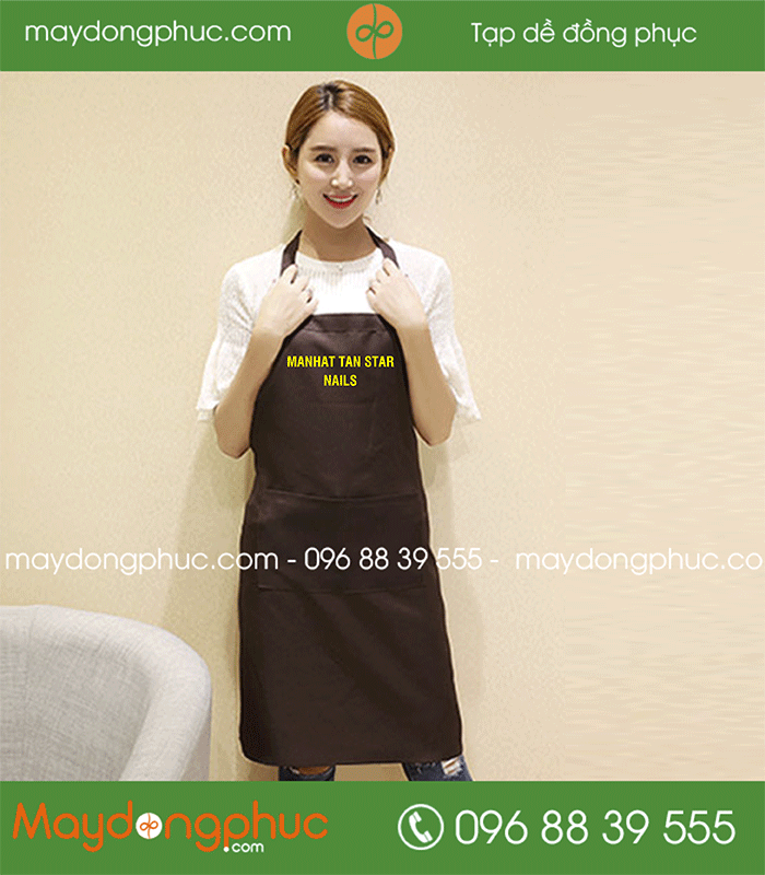 In tạp dề Quán nails Manhat Tan Star | In tap de dong phuc