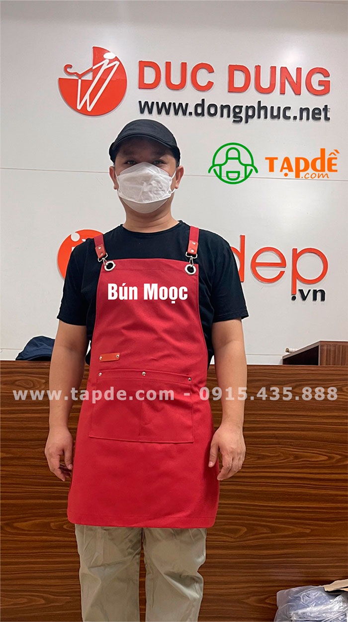In tạp dề Quán Bún Mọoc | Tap de dong phuc