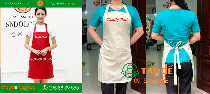 In tạp dề Family Nail | In tap de dong phuc
