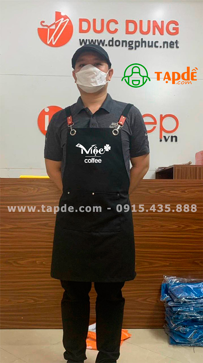 In tạp dề Quán Mộc Coffee | In tap de dong phuc