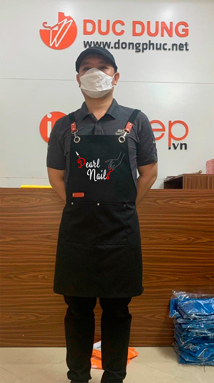 In tạp dề Tiệm Pearl Nails | In tap de dong phuc