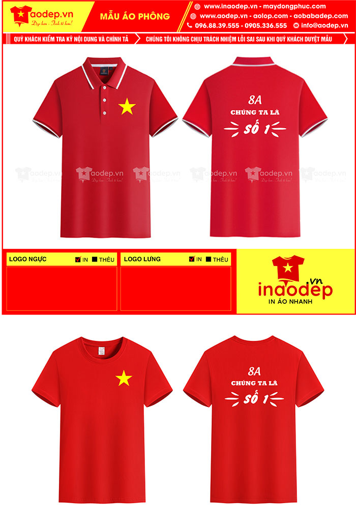 In áo Lớp 8A Chúng ta là số 1 | In ao phong dong phuc