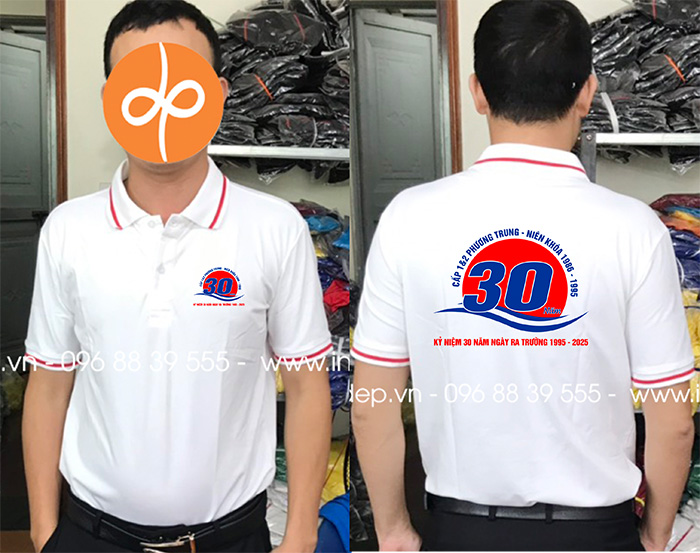 In áo phông Cấp 1&2 Phương Trung - niên khóa 1986-1995 kỉ niệm 30 năm Ngày ra trường | In ao phong dong phuc