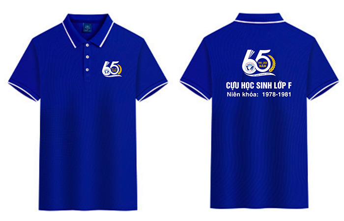 In áo phông Cựu học sinh Lớp F niên khóa 1978-1981 - 65 năm Xây dựng và Phát triển | In ao phong dong phuc