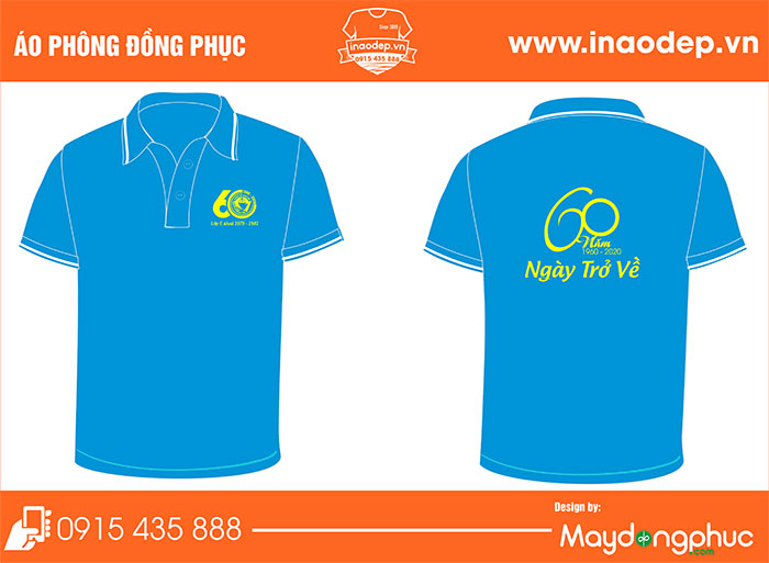 In áo lớp kỉ niệm 60 năm lớp F Trường THPT Xuân Đỉnh | In ao phong dong phuc