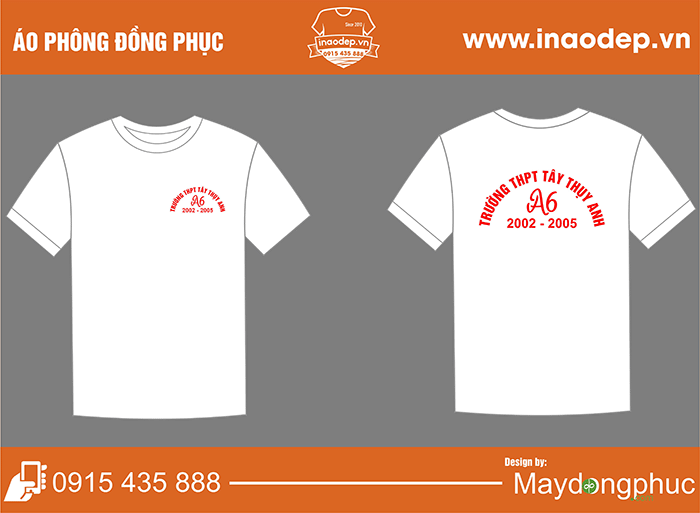 In áo Lớp A6 Trường THCS Tây Thụy Anh 2002 - 2005 | In ao phong dong phuc