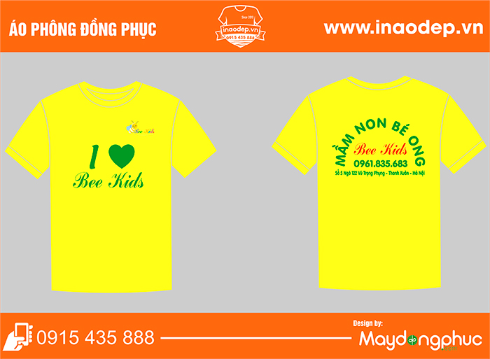 In áo phông Trường Mầm non Bé Ong Bee Kids | In ao phong dong phuc