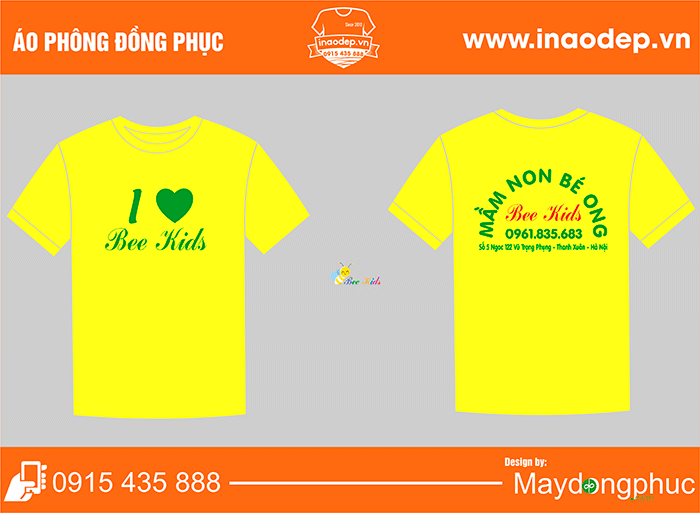 In áo phông Trường Mầm non Bé Ong | In ao phong dong phuc