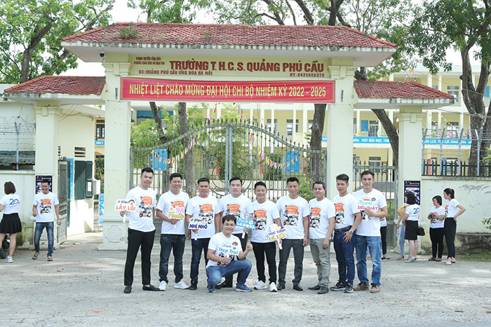 In áo Trường THCS Quảng Phú Cầu 20 năm | In ao phong dong phuc