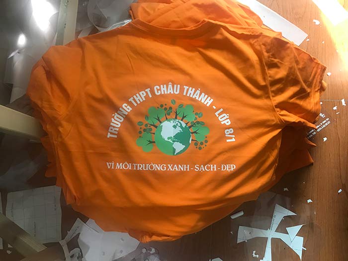 In áo cổ tròn Lớp 8/1 trường THPT Châu Thành | In ao phong dong phuc