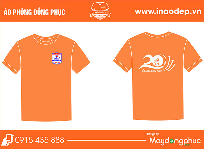 In áo kỉ niệm 20 năm trường THCS TT Khoái Châu | In ao phong dong phuc