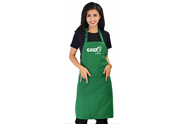 In tạp dề quán Gold Coffee | In tap de