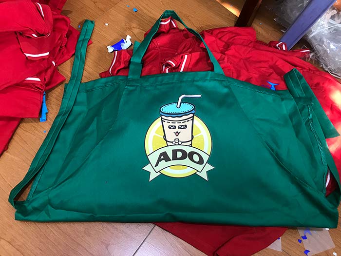 In tạp dề đồng phục Quán Ado | In tap de dong phuc