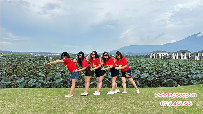 In Áo cờ đỏ in ngôi sao vàng trên mặt trước | In ao co do sao vang