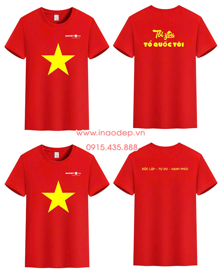 In Áo cờ đỏ sao vàng Bảo hiểm nhân thọ BaoViet Life | In ao co do sao vang