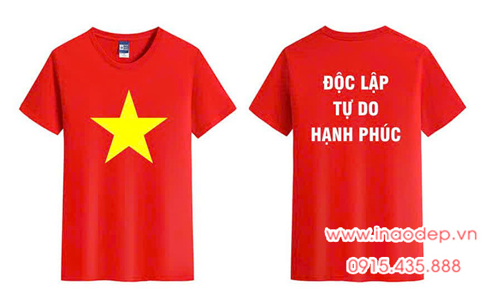 In Áo cờ đỏ sao vàng Độc lập Tự do Hạnh phúc | In ao co do sao vang