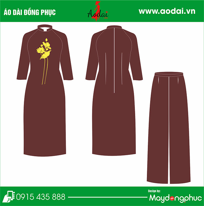 Áo dài đồng phục màu nâu | Ao dai dong phuc